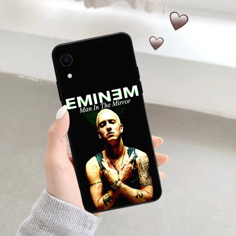 Силиконовый мягкий чехол для телефона iphone 16Plus 15 14 13 12 11 16 Pro Max Mini XR SE 7 8 Plus 15ProMax Eminem
