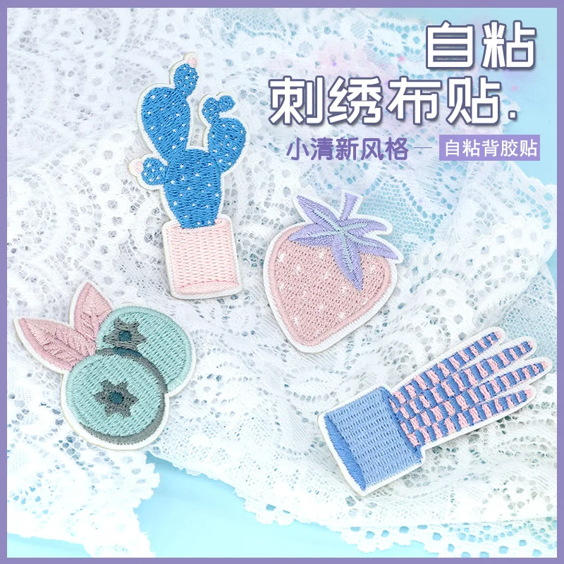 

Stick on Embroidery Stickers Patches for Clothing Girl Boy Kids Birthday Scrapbooking Animals Cartoon Cactus Plum Strawberry