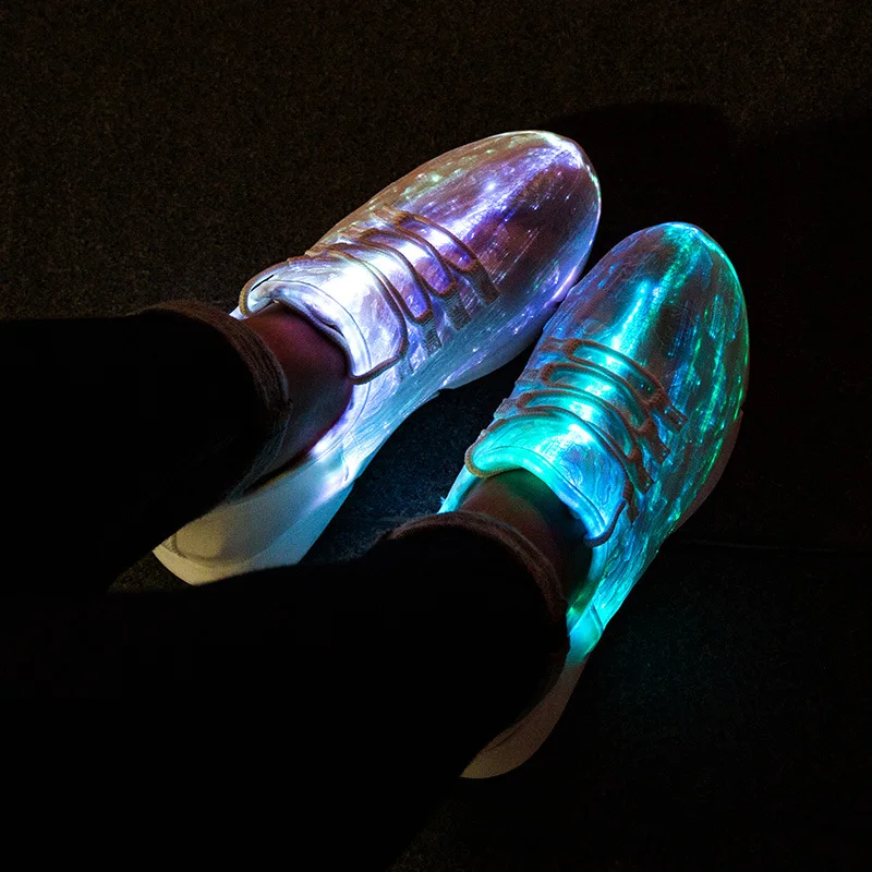 

2023 New Luminous Sneakers Glowing Light Up Shoes for Men Women Fiber Optic Shoes White LED Flashing Shoes with Light for Adult