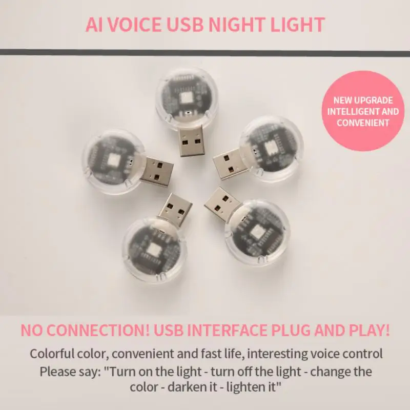 

Night Lights Universal No Internet Connection Usb Lamps Smart Voice Control Creative Night Lamp Wholesale New Eye Protection