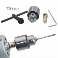 micro motor drill chuck clamping range 0 3 4mm taper drill chuck with chuck key 3 17mm brass electric motor shaft tool hand tool