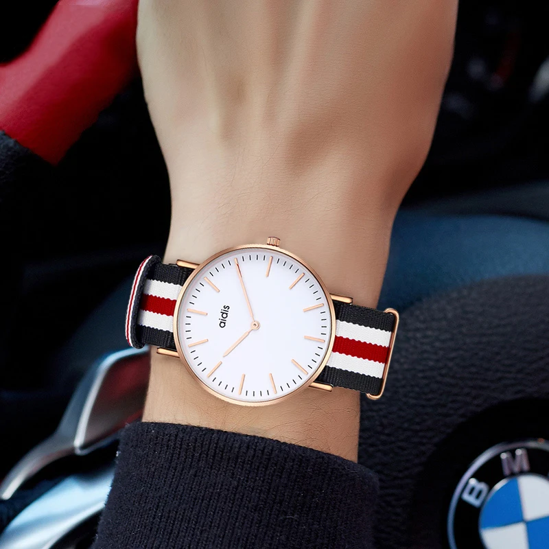 2023 ADDIES NATO Nylon Strap Sport Watches Men Luxury 30M Waterproof Quartz Couple Wristwatch Man Clock Relogio Masculino