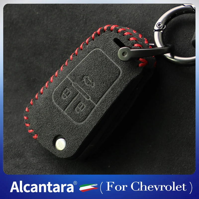 

Alcantara Key Holder for Chevrolet Suede Key Holder Cruze Aveo Spark Orlando Protective Bag Buckle Charm