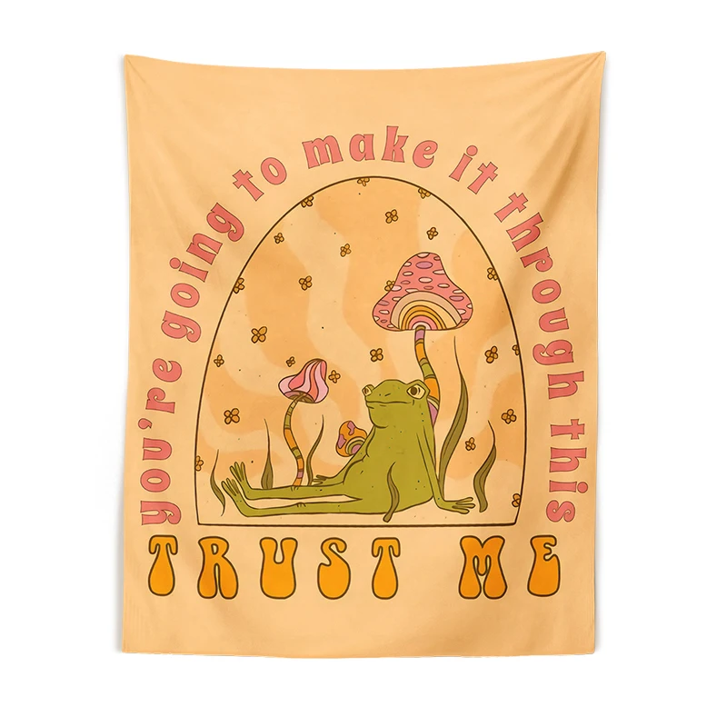 

Boho Style Cartoon Frog Mushroom Tapestry Wall Hanging Home Wall Decoration Boys Girls Dormitory Room Decoration Bohemian Decor