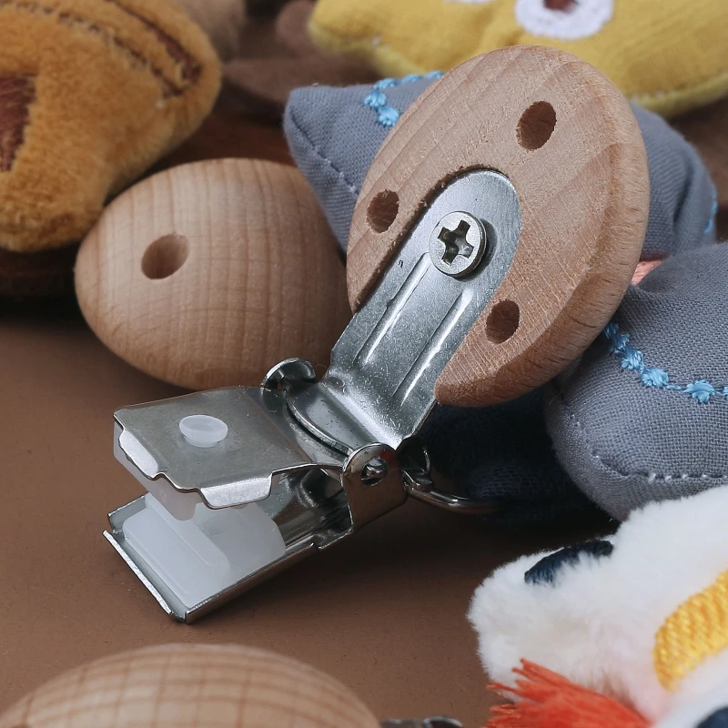 

1pc Baby Dummy Pacifier Chain Clip Cartoon Dolls Wood Rodent Nipples Holder Newborn Toys Teether Accessories