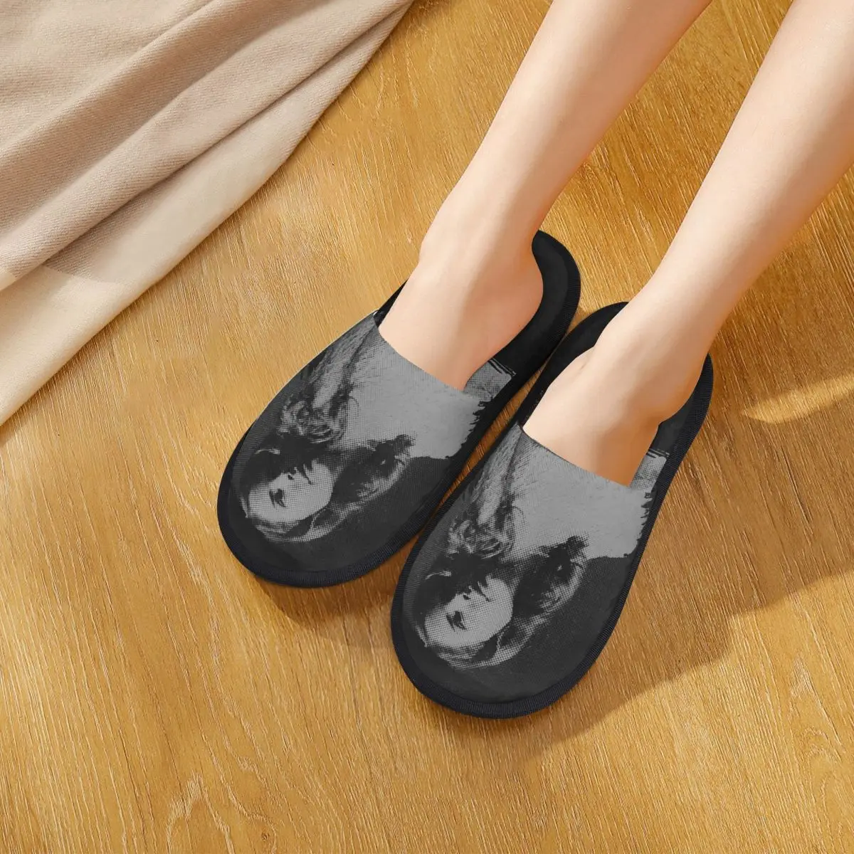 Тапочки домашние женские из хлопка с пенным наполнителем эффектом памяти