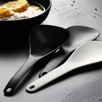 non stick plastic rice spoon rice cooker long cooking rice spatula scoop black white soup spoon kitchen utensil tableware tools