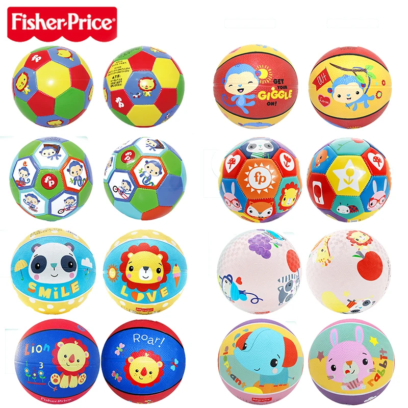 

Original Mattel Fisher Price Inflatable Baby Balls Basketball Outdoor Soccer Sports Games Baby Toys for Children Learn Football