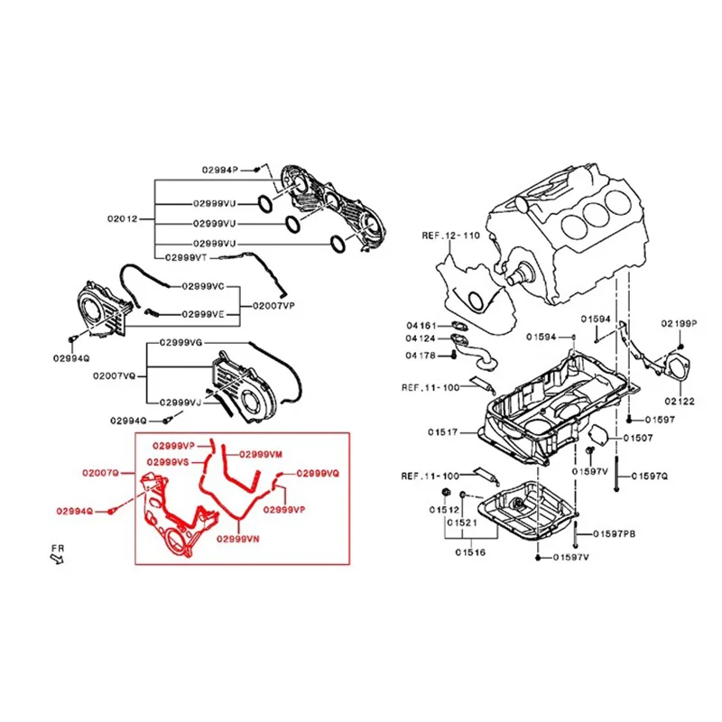1062A094 Новая оригинальная крышка ремня ГРМ двигателя 6B31 для Mitsubishi Outlander EX 3.0