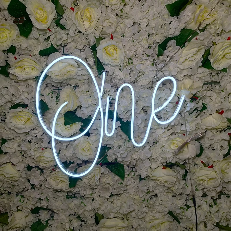 ONE Neon Sign for First Birthdays Party Kids Birthdays Decoration Wall Backdrop Room Decor Neon Light Sign Bedroom Birthday