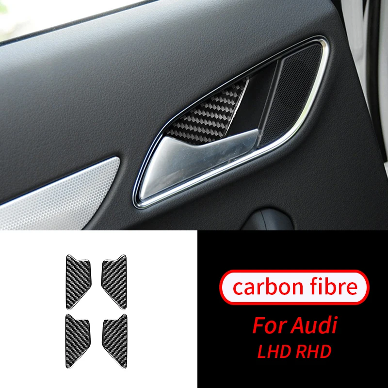 

For Audi Q3 2013-2018 Real Carbon Fiber Inner Door Bowl Decoration Cover Trim Sticker Decal Car Interior Accessories