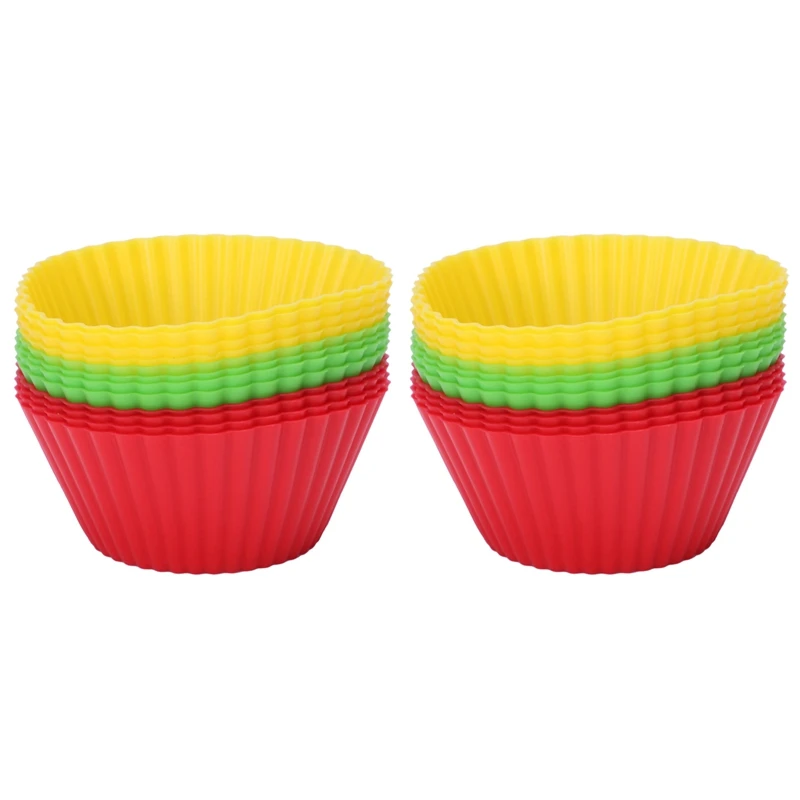 

24 Pcs Silicone Cake Cupcake Liner Baking Cup Mold