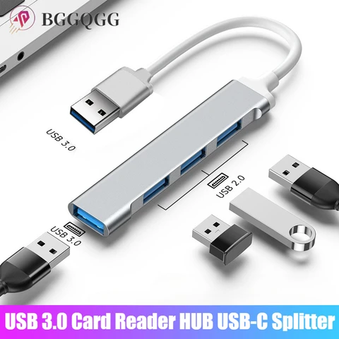 USB 3.0 HUB OTG 4-портовый концентратор USB C Разветвитель Высокоскоростная передача 4в1 Расширители Мультиразветвитель Адаптер для ПК Mac Ноутбук Настольный компьютер