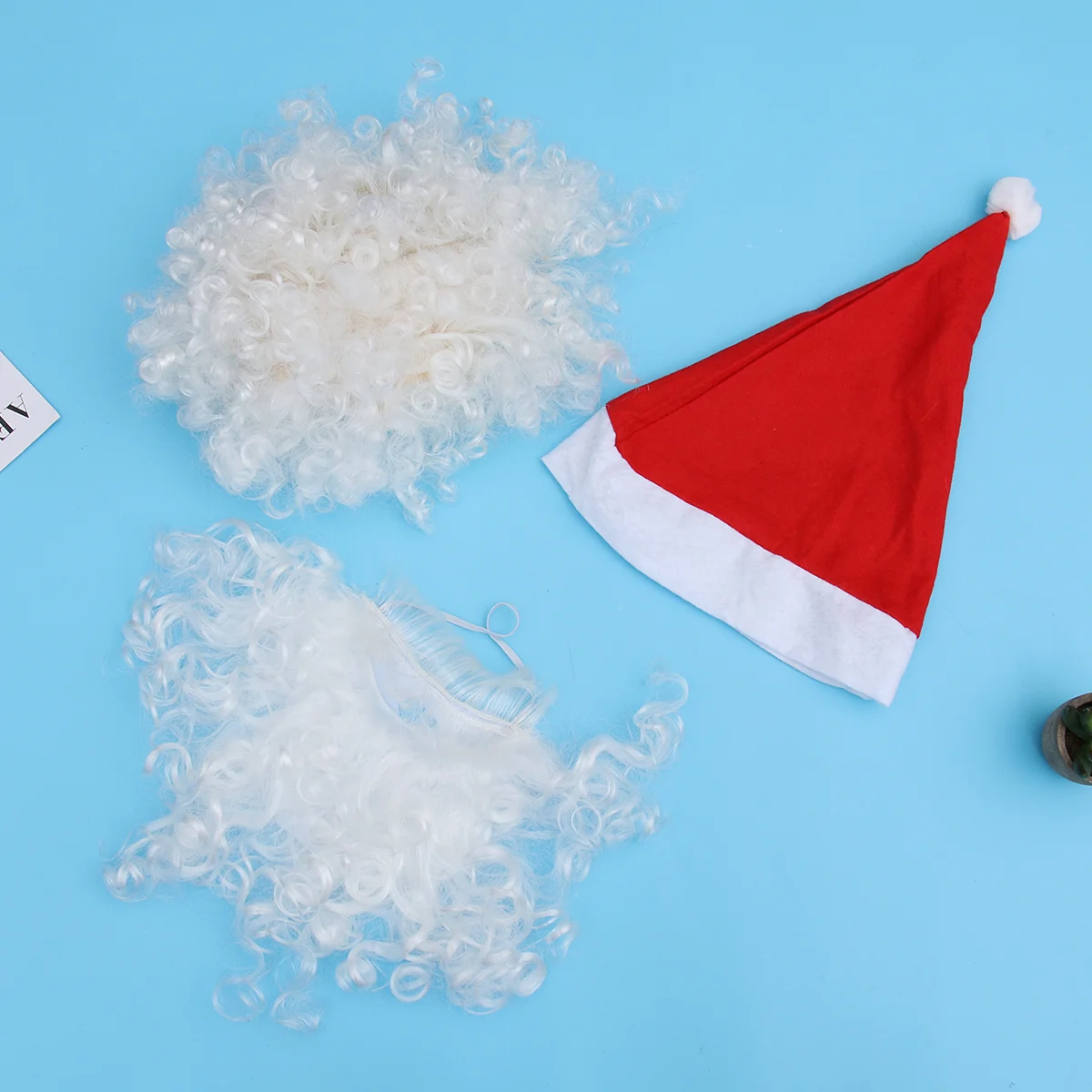 

3 шт. в 1 наборе, Искусственный Санта-Клаус, набор для бороды, искусственная борода, декоративные аксессуары, косплей, костюм, костюм, наряд