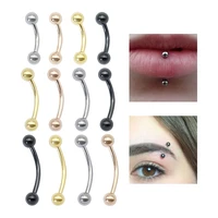1pc g23 titanium curved barbell eyebrow piercing tongue rings lip piercing jewelry ear helix daith conch rook earrings for women