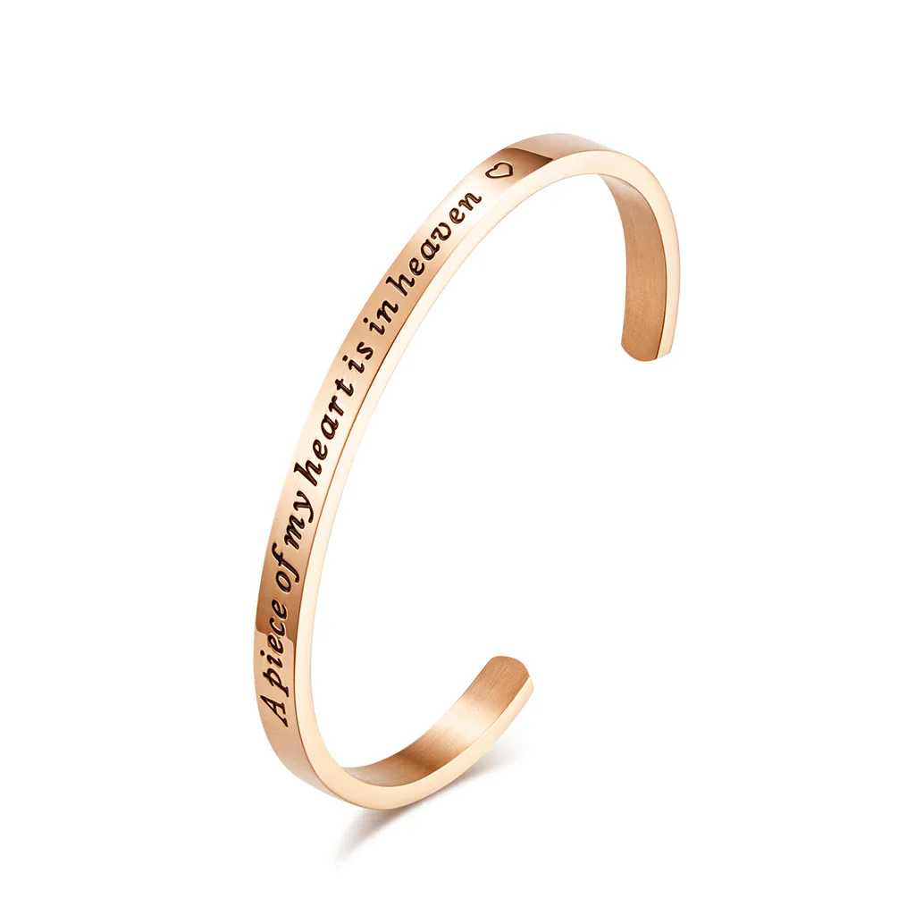

Simple Trendy Stainless Steel C-shaped Rose Gold Cuff Bracelet Birthday Valentine's Day Anniversary Fine Gift Jewelry