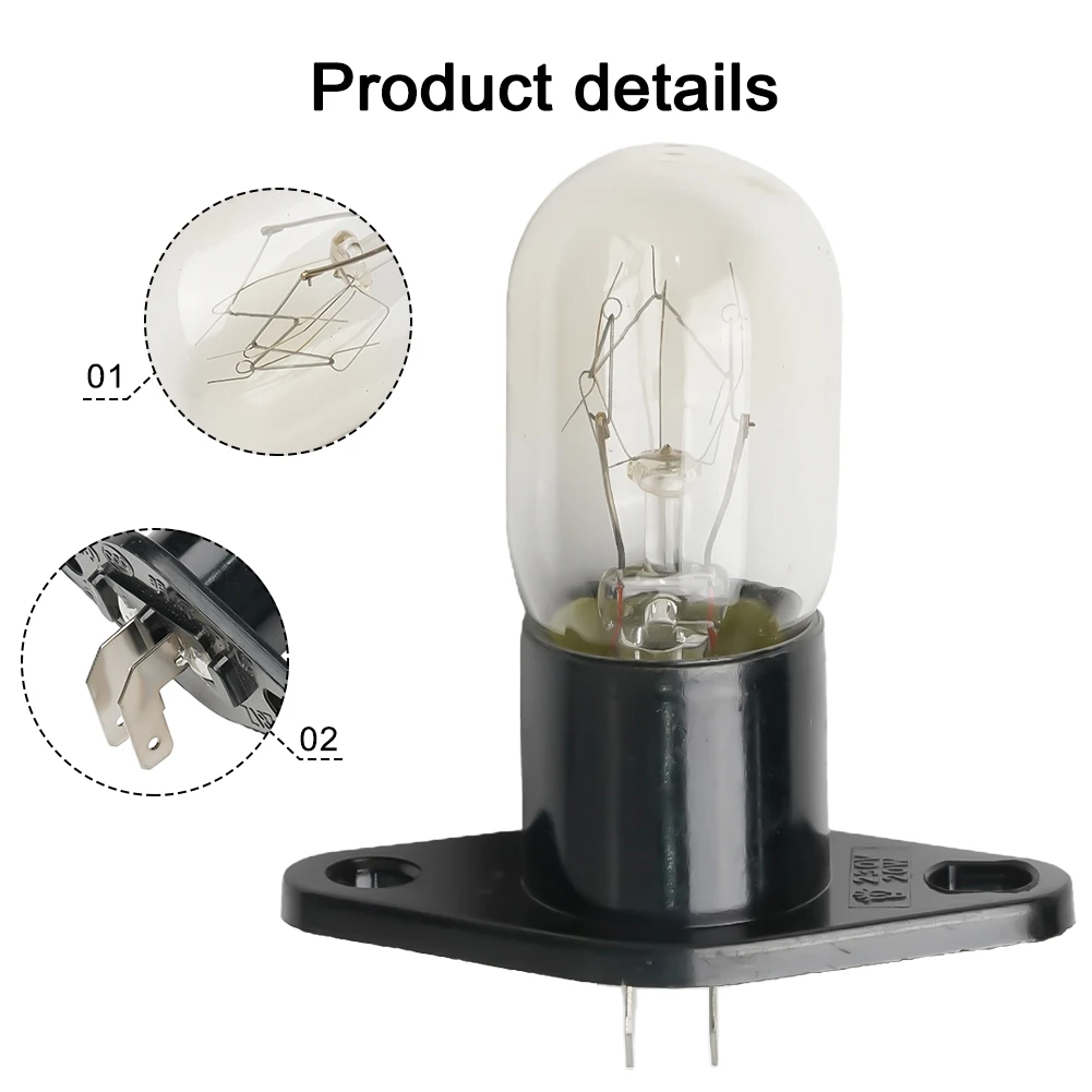 

1 Pc Microwave Ovens Light Bulb Lamp Globe 250V 2A Fit For Midea Most Brand Other Heavy Duty Applications Glass Metal Parts