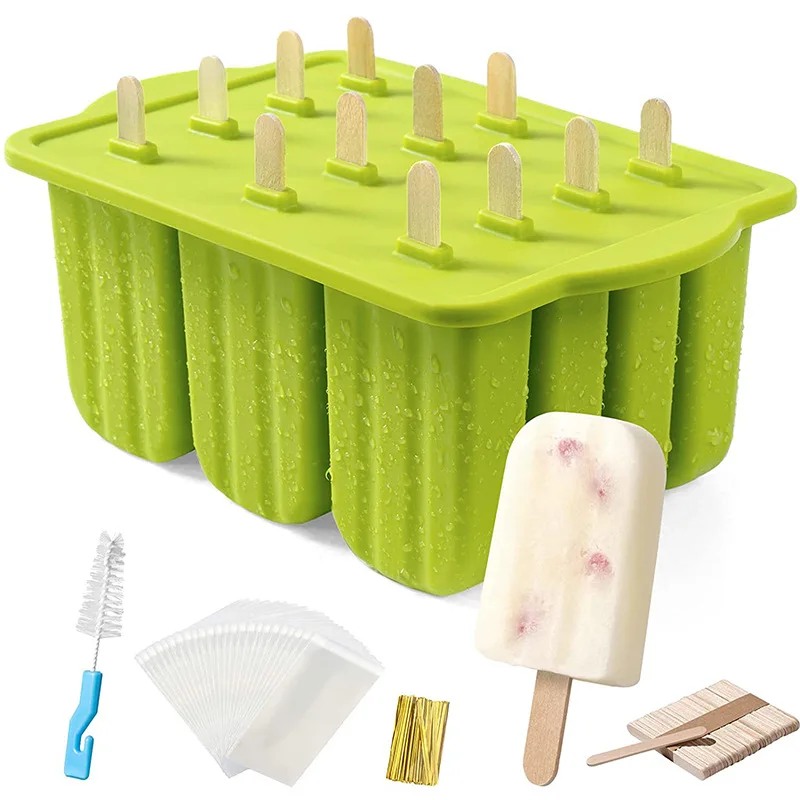 

12 Slots Household Making Popsicles Ice Cream Molds Homemade Jelly Ice Cream Ice Lollies Popsicles Mold Popsicle Box
