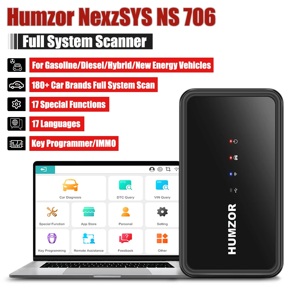 Автомобильный диагностический сканер humзор NexzSYS NS 706 Full System OBD 2 OBD2 17 услуг сброса