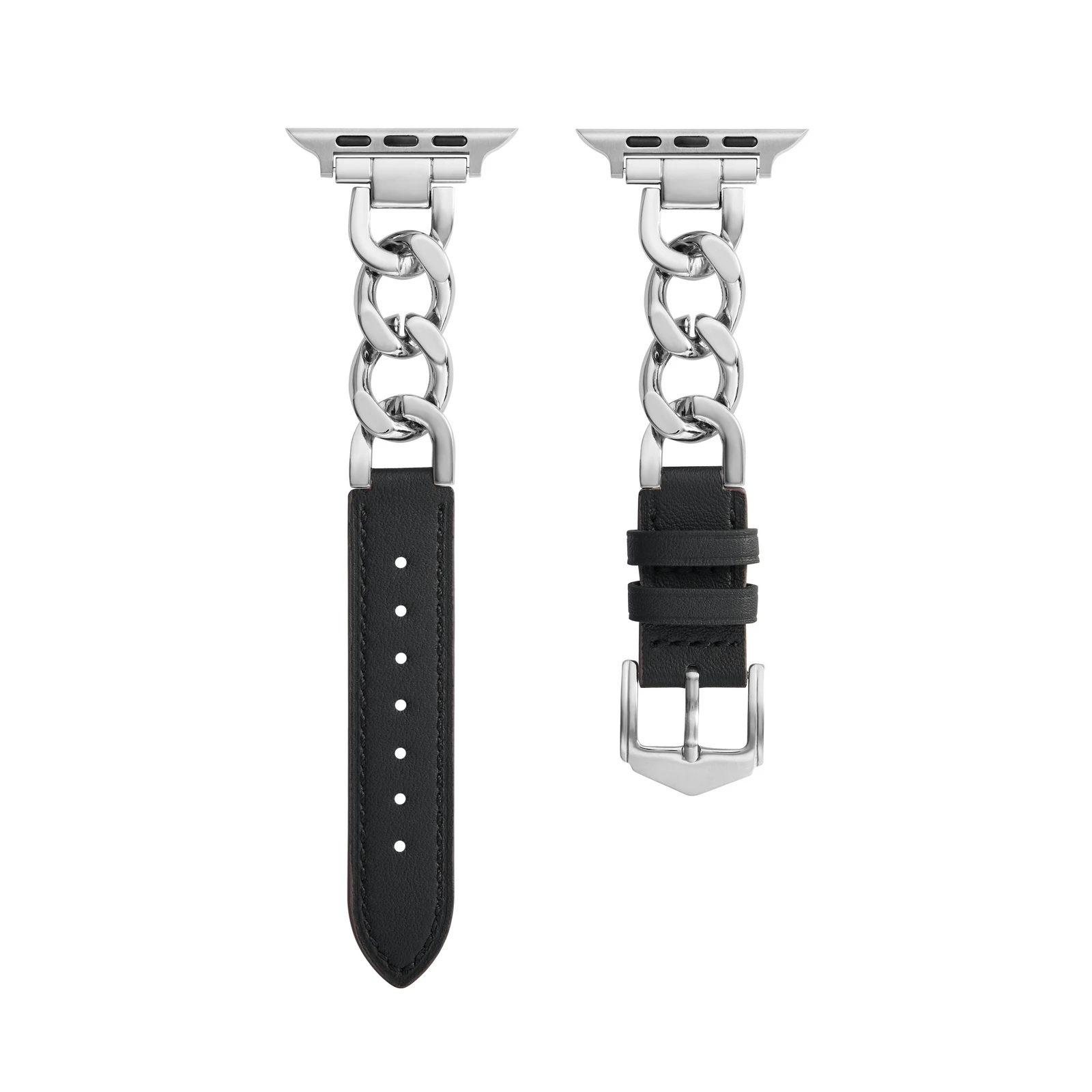 Genuine leather strap for Apple watch band bracelet chain for Iwatch87654321SE Ultra 40 41 44 45mm ornament women metal wrist