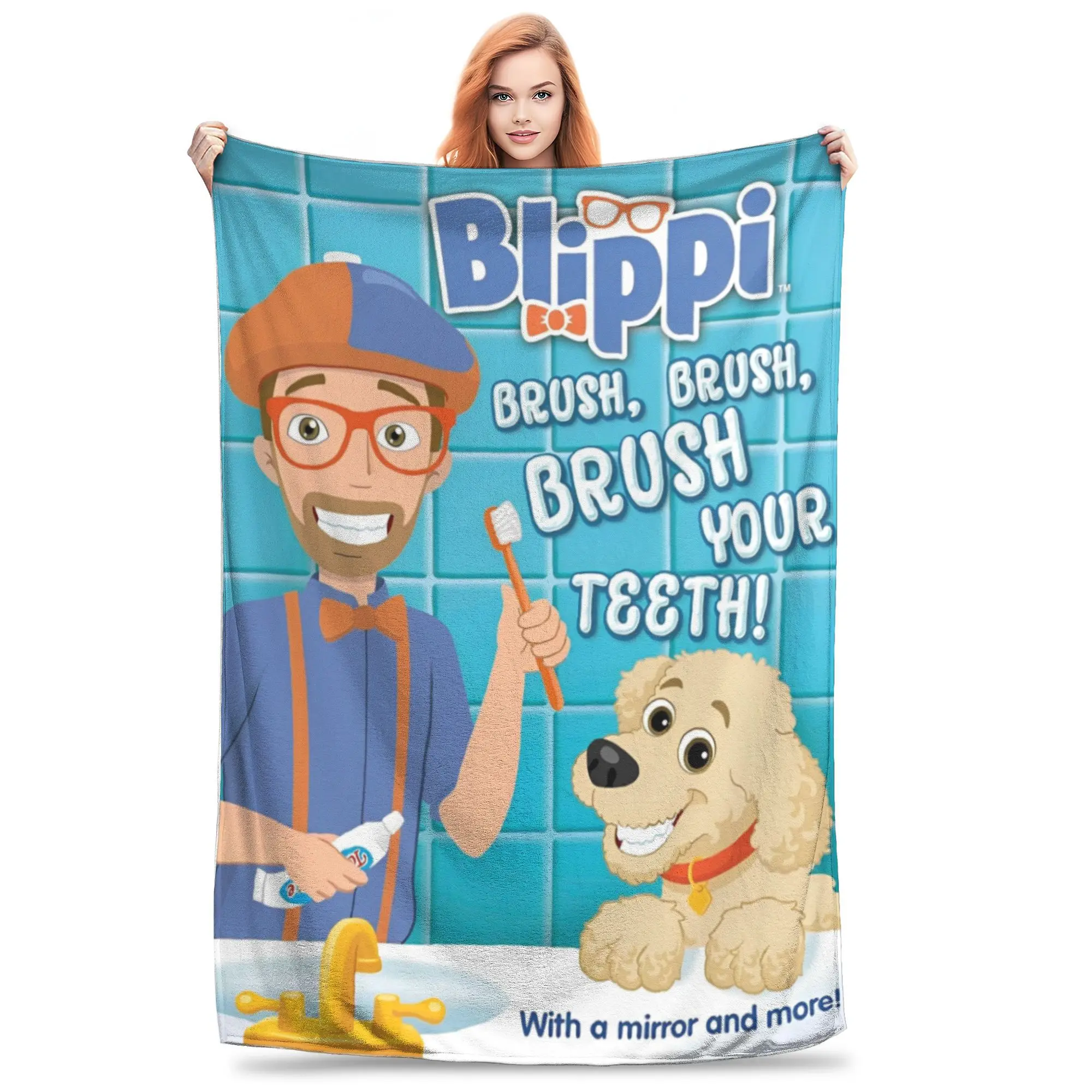 B-Blippi-i Детские флисовые одеяла из мультфильма Кисть зубов для дивана автомобиля