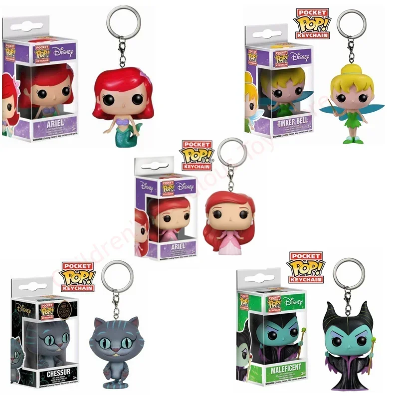 Фото FUNKO карманный колокольчик принцесса Ариэль шахматный кот Малефисент брелок экшн-фигурки игрушки фигурку игрушка с коробкой №2