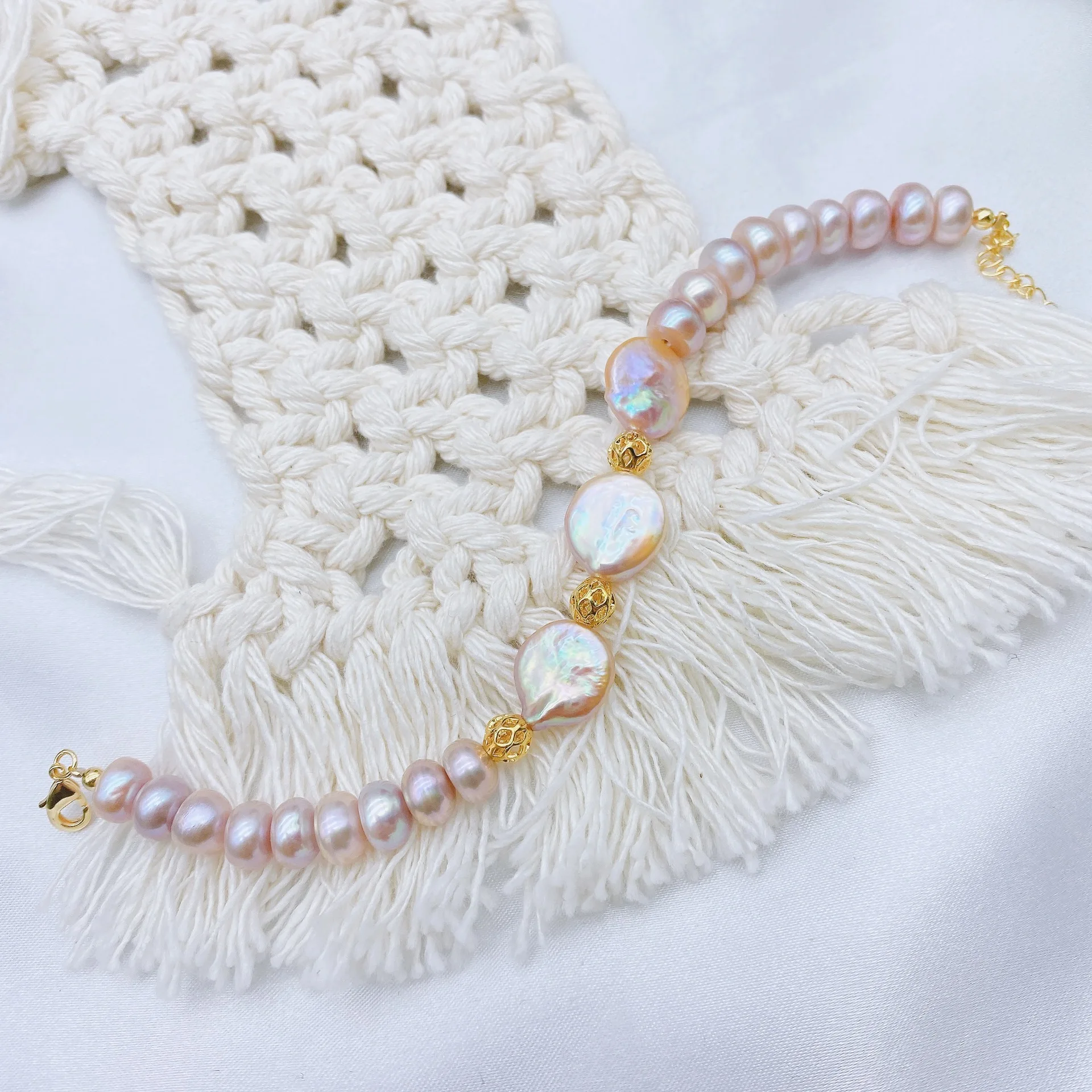 Браслеты из жемчуга в стиле барокко для девушек |