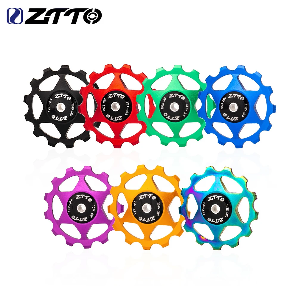 

ZTTO Bicycle Guide Pulley Derailleur Pulley Teeth Metal Bearing Guide Pulley Wheel Accessory for Mountain Road Bicycle