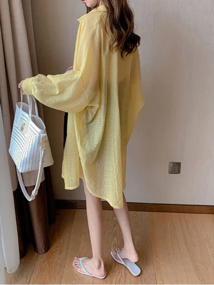 Солнцезащитные рубашки женские мешковатые для отдыха повседневные шикарные