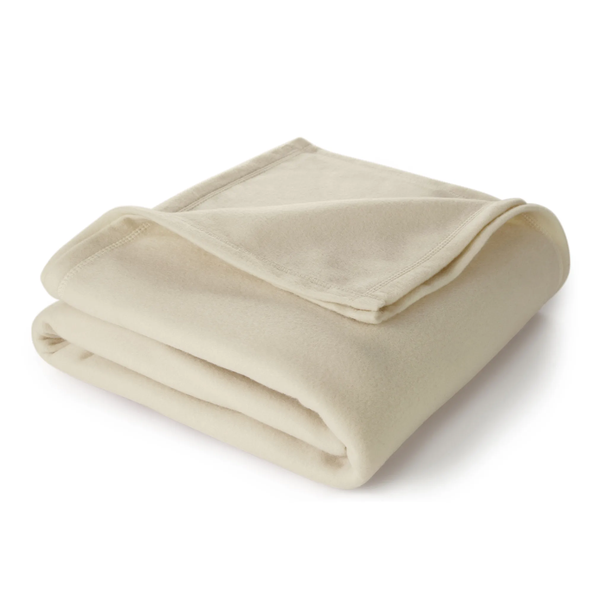 

Super Soft Fleece Low Lint Solid Pet Friendly Bed Sofa Blanket Ivory Twin
