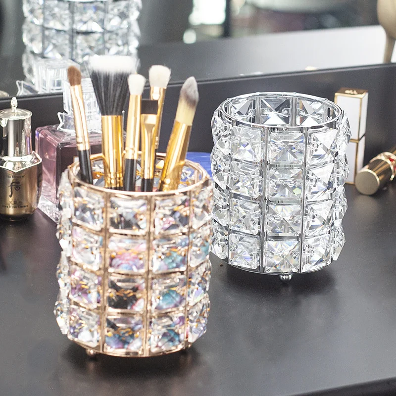 

Crystal Luxury Pen Holder Beauty Dresser Finishing Makeup Brush Lagerung Von Kosmetikpinsel Eyebrow Pencil Storage Bucket