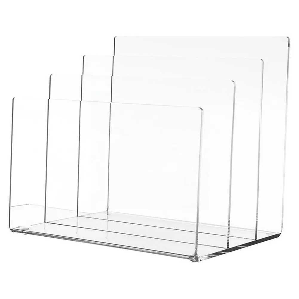 

Holder File Organizer Desktop Brochure Mail Acrylic Transparent Desk Sorter Bin Stand Storage Box Folder Book Magazine Pape W5V3