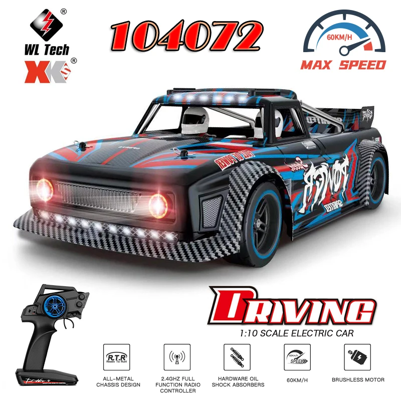 WLtoys 104072 RTR 1/10 2 4G 4WD 60 км/ч Бесщеточный радиоуправляемый автомобиль для дрифта в