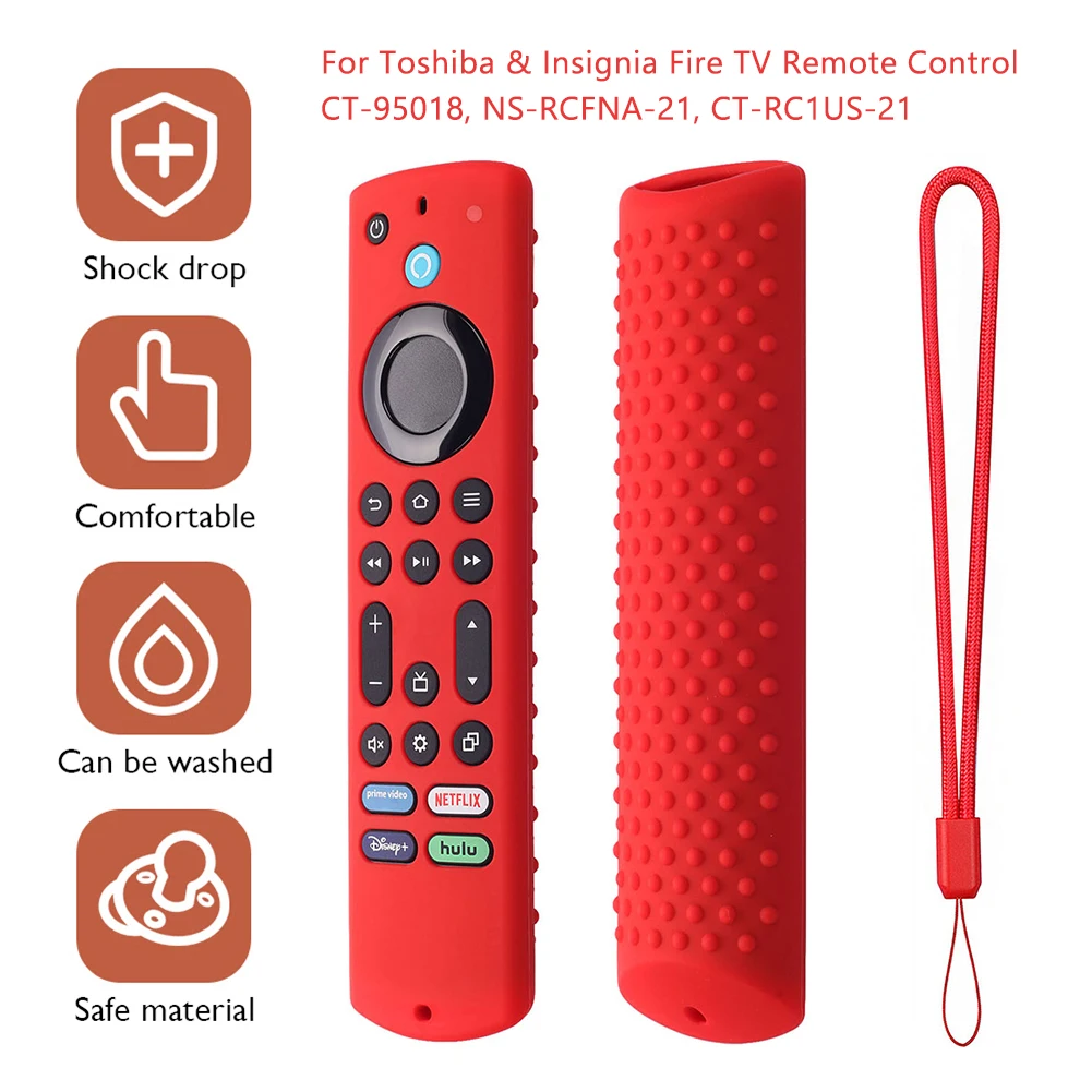 

Чехол для пульта дистанционного управления Smart TV для Toshiba/Insignia Fire TV Stick, противоударный пылезащитный силиконовый защитный чехол с ремешком