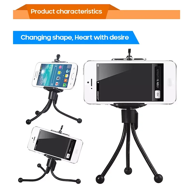 

Mini Flexible Sponge Octopus Tripod 360° Adjustable Travel Portable Camera Stand Compatible With Cell Phones For Smartphone