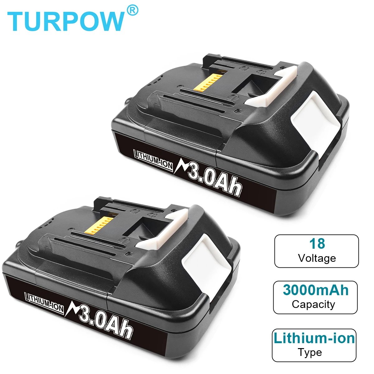 

Turpow BL1815 3000mAh Battery for Makita 18V BL1860 BL1840 BL1850 BL1830 BL1845 LXT 400 Power Tools Batteries Rechargeable