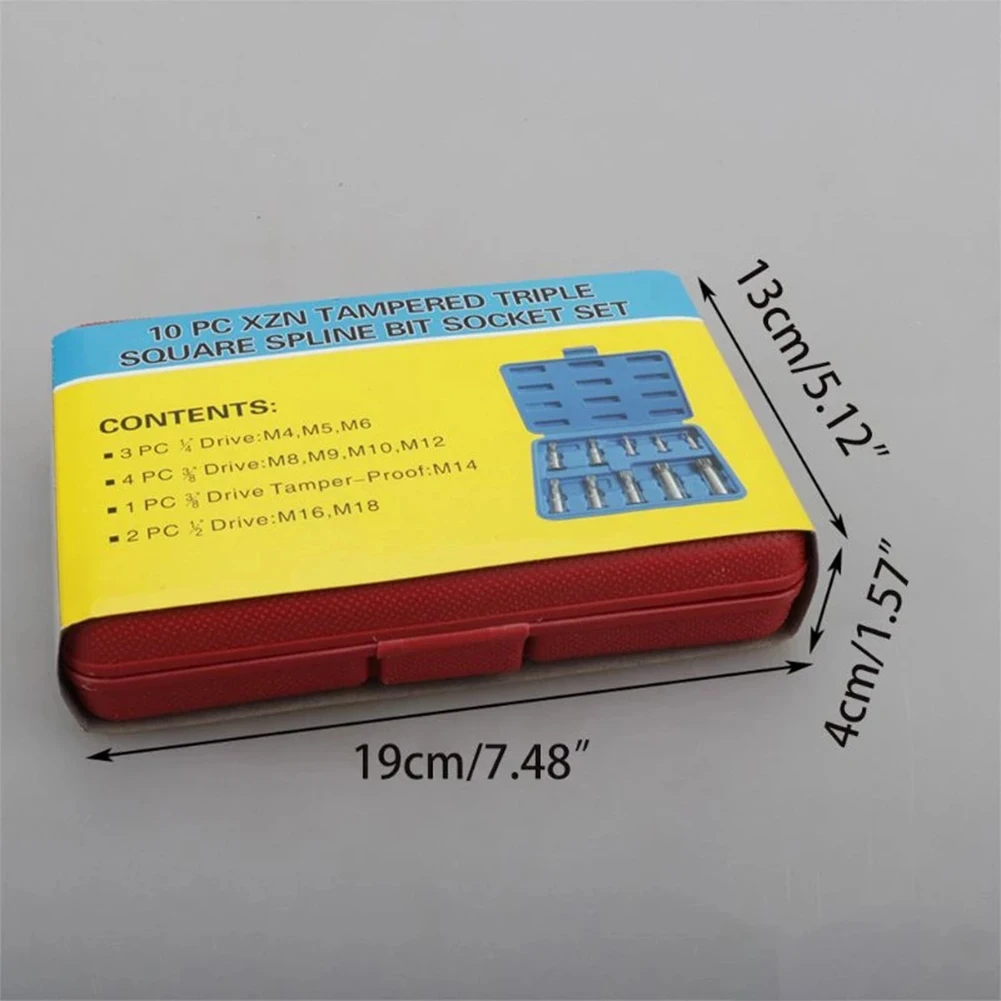 10 шт. 12-точечный тройной квадратный набор автомобильных инструментов с защитой