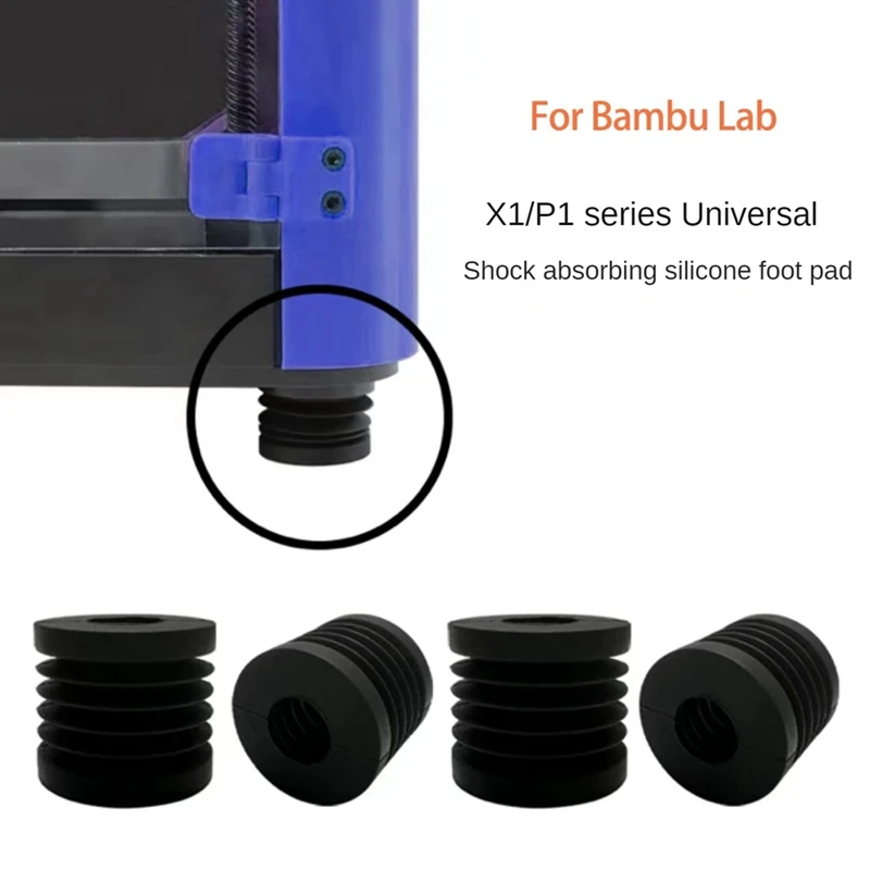 Фото Противовибрационные ножки для 3D принтера серии Bambu Lab X1 и P1P, универсальная резиновая ножка, противоскользящая резиновая Противоударная подушка №5