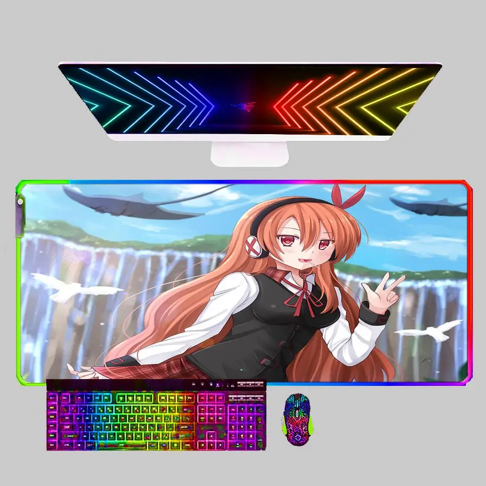 

Anime Akame ga Kill! LED Mouse Pad Gamers Pc Decoracion Gamer Desk Mat RGB Mousepad XXL Gaming Accessories Varmilo Keyboard Mat