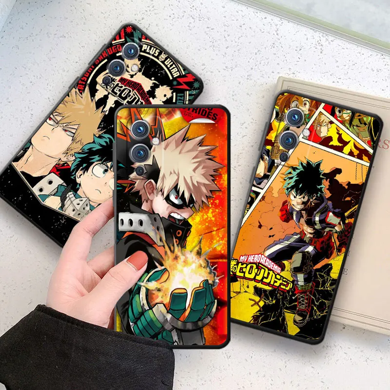 

My Hero Academia Anime Phone Case For OnePlus 10 9 RT R 8 7 6 T Pro 5G Nord 2 N10 N100 CE CE2 N20 N200 Black Cover