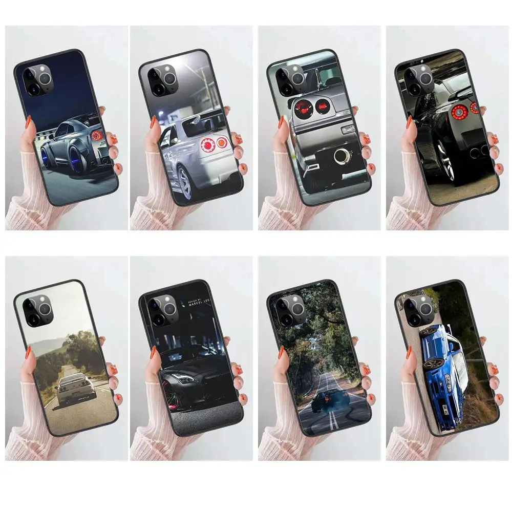 For iPhone 13 12 11 Pro Max 6 X 8 6S 7 Plus XS XR Mini 5S SE 7P 6P Accessories Pouches Cover Skin Black Car R34 New Released