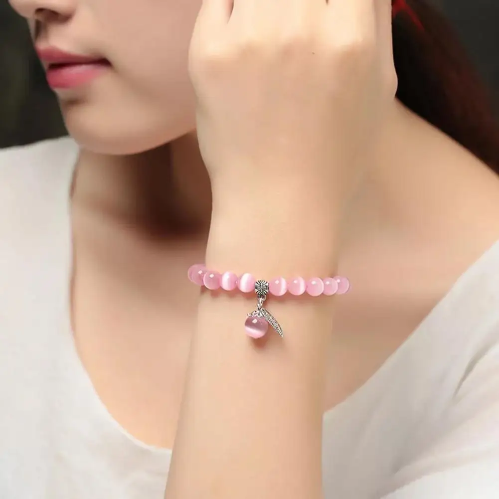 

Attractive Beaded Bracelet Smooth Wear-resistant Women Opal Beads Bracelet Lightweight Opal Bracelet Jewelry Accessories