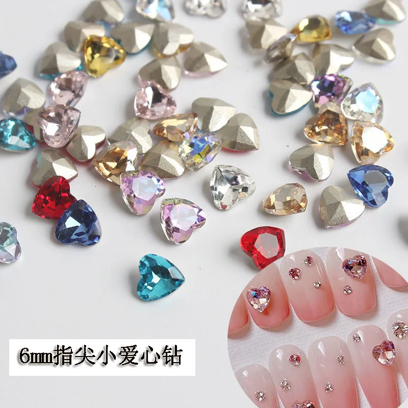 

K9 100 шт. 6 мм маленькое сердце сделай сам для чехла телефона, ногтя, сумки, одежды 3D алмазный камень украшение блестящие аксессуары