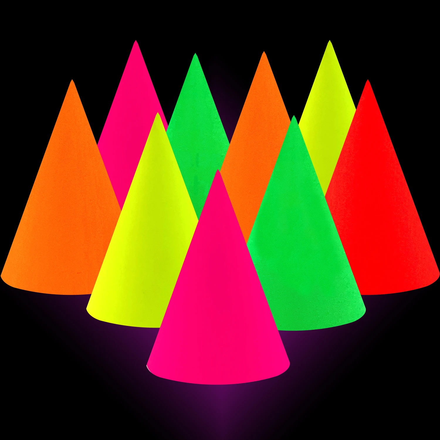 Fluorescent Happy Birthday Party Hats Glow In The Uv For Kid