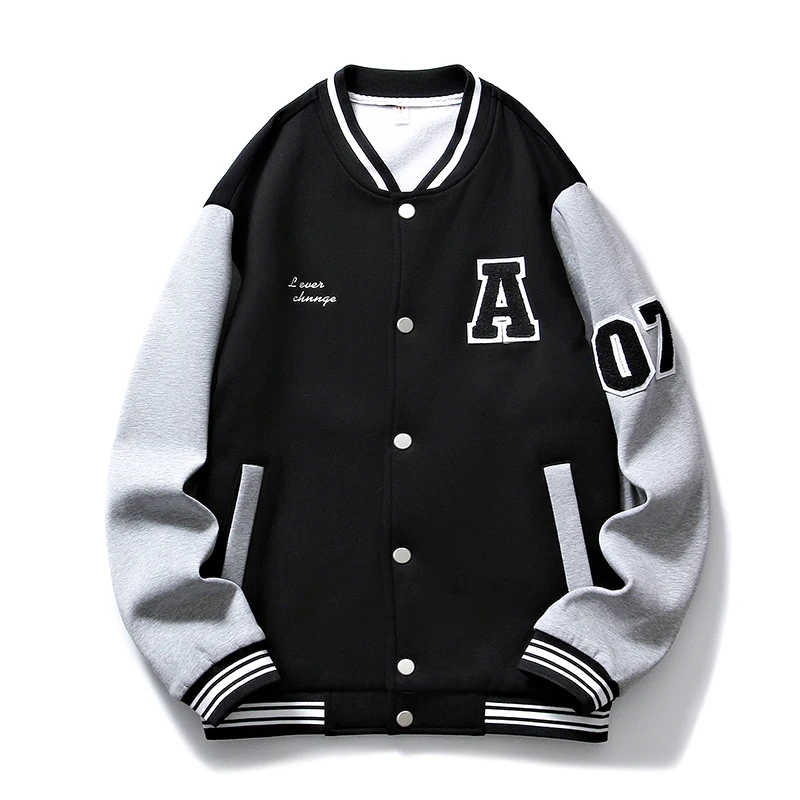 

Casual Couples Jacket Street Retro Embroidery Baseball Unif Men