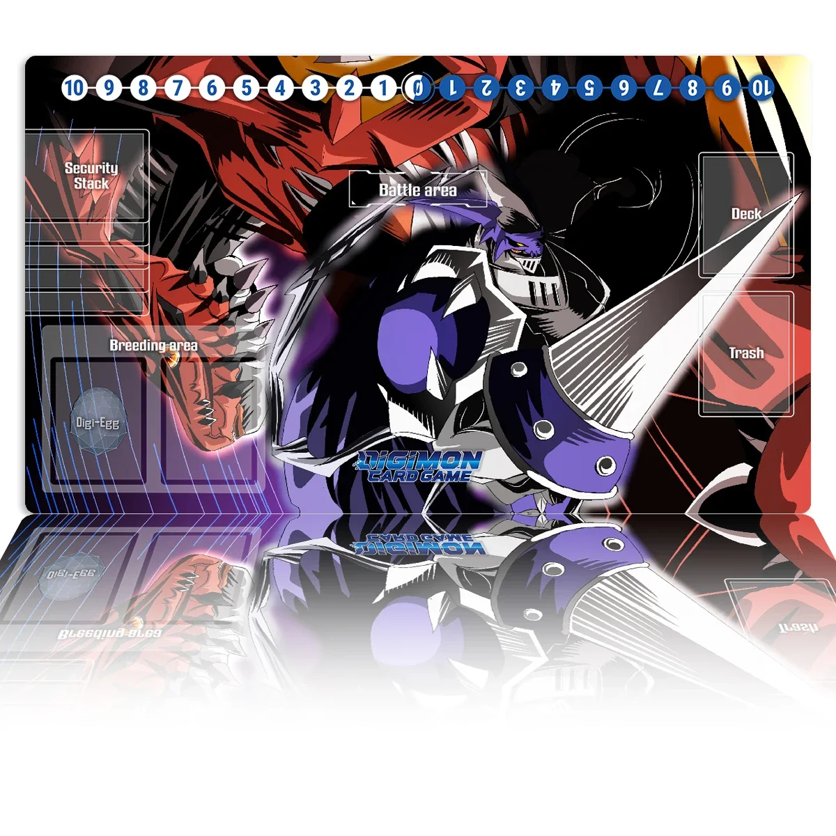 Digimon Playmat Chaos Dukemon Megidramon DTCG CCG Коврик для настольной игры Коллекционный коврик
