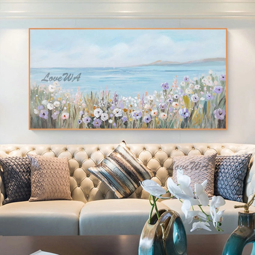 

Palette Knife Flower Canvas Picture Paintings Handmade Abstract Unframed Oil Painting Wall Decor Art On Canvas For Modern Home