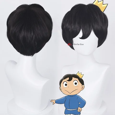 Парик для косплея Bojji из аниме «Рейтинг королей» осамы, 30 см, натуральный черный термостойкий парик