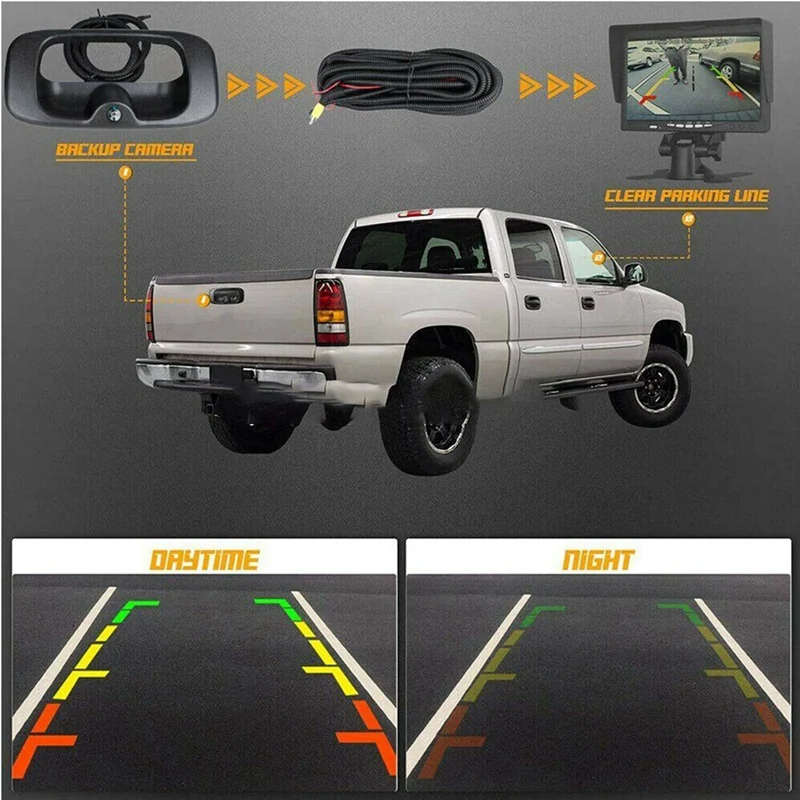 Ручка задней двери с камерой и жгутом проводов для Chevrolet GMC Sierra 1500 Silverado 2500 1999-2007 гг.