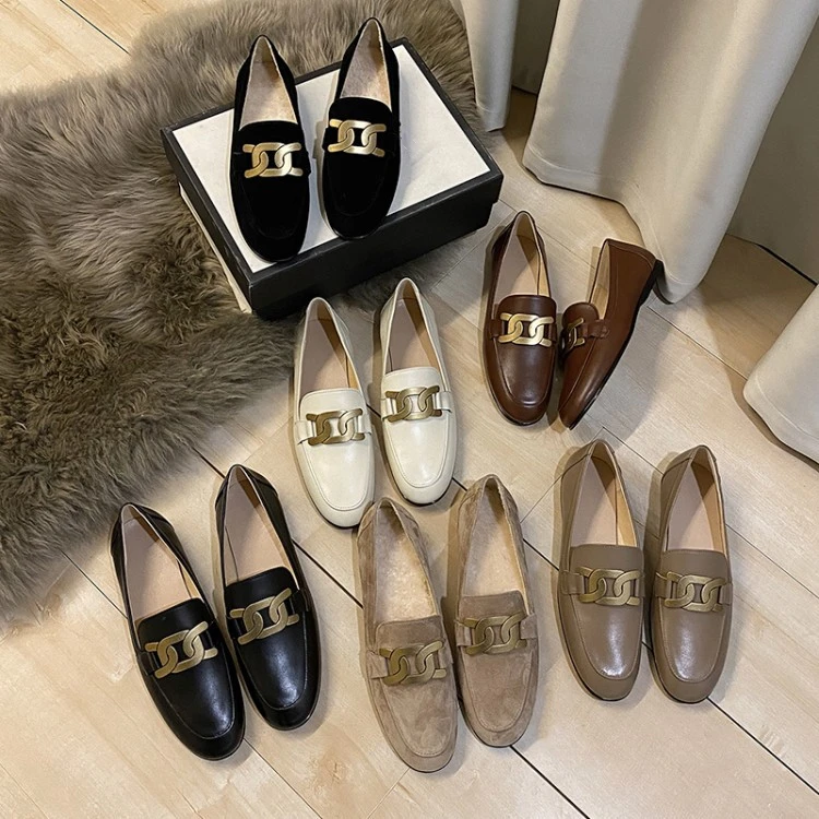 Love Shoes Women 2023 New Retro  Style Small Leather Shoes Spring, Autumn and Summer French Flat Shoes